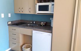 large studio kitchenette